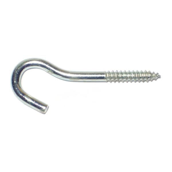 Midwest Fastener 9/64" x 3/8" x 2-1/16" Zinc Plated Steel Screw Hooks 100PK 50985 - main